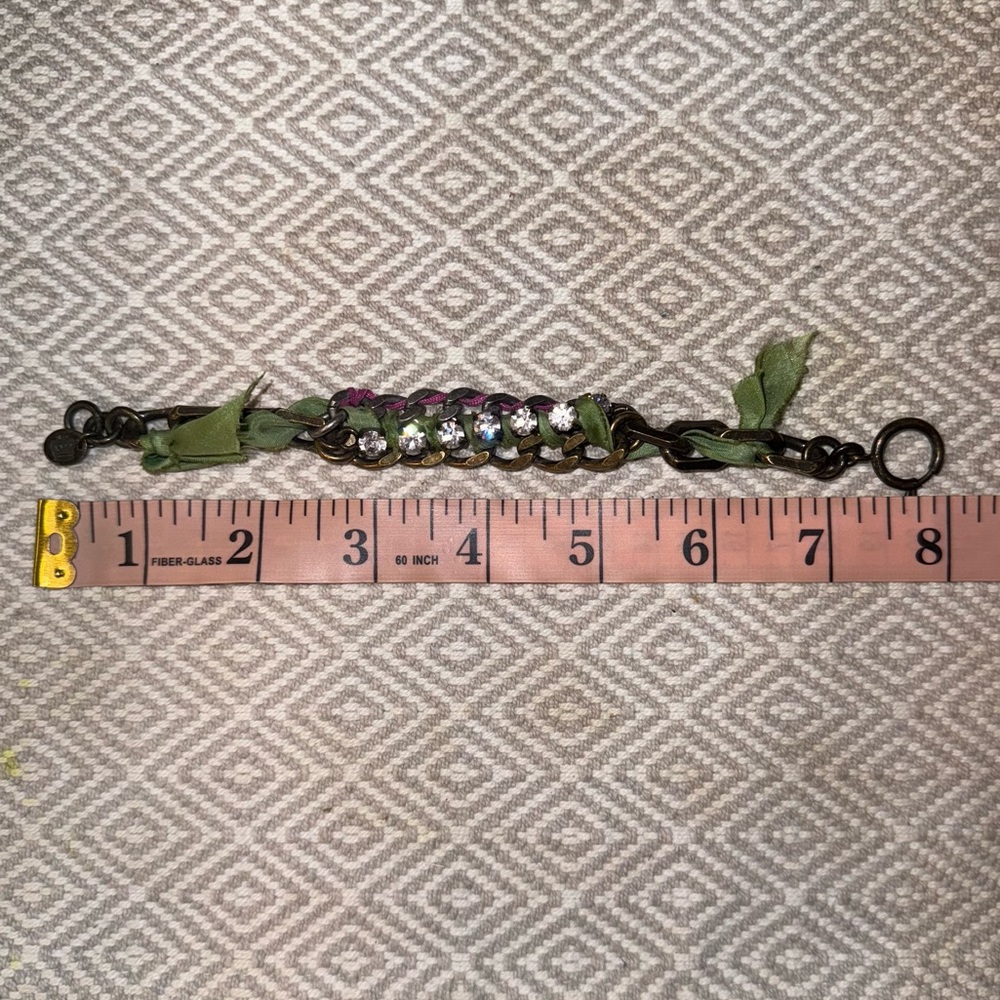 Juicy Couture brass and silver chain bracelet with oversized rhinestone detail - Picture 2 of 6